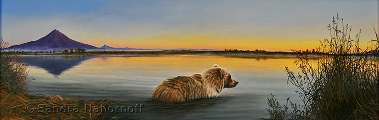 Grizzly, Kronotsky River, Russia Original Painting by Sandra Nahornoff